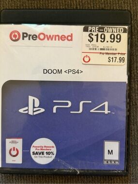 Sony PS4 Doom Video Game - Blue Cover